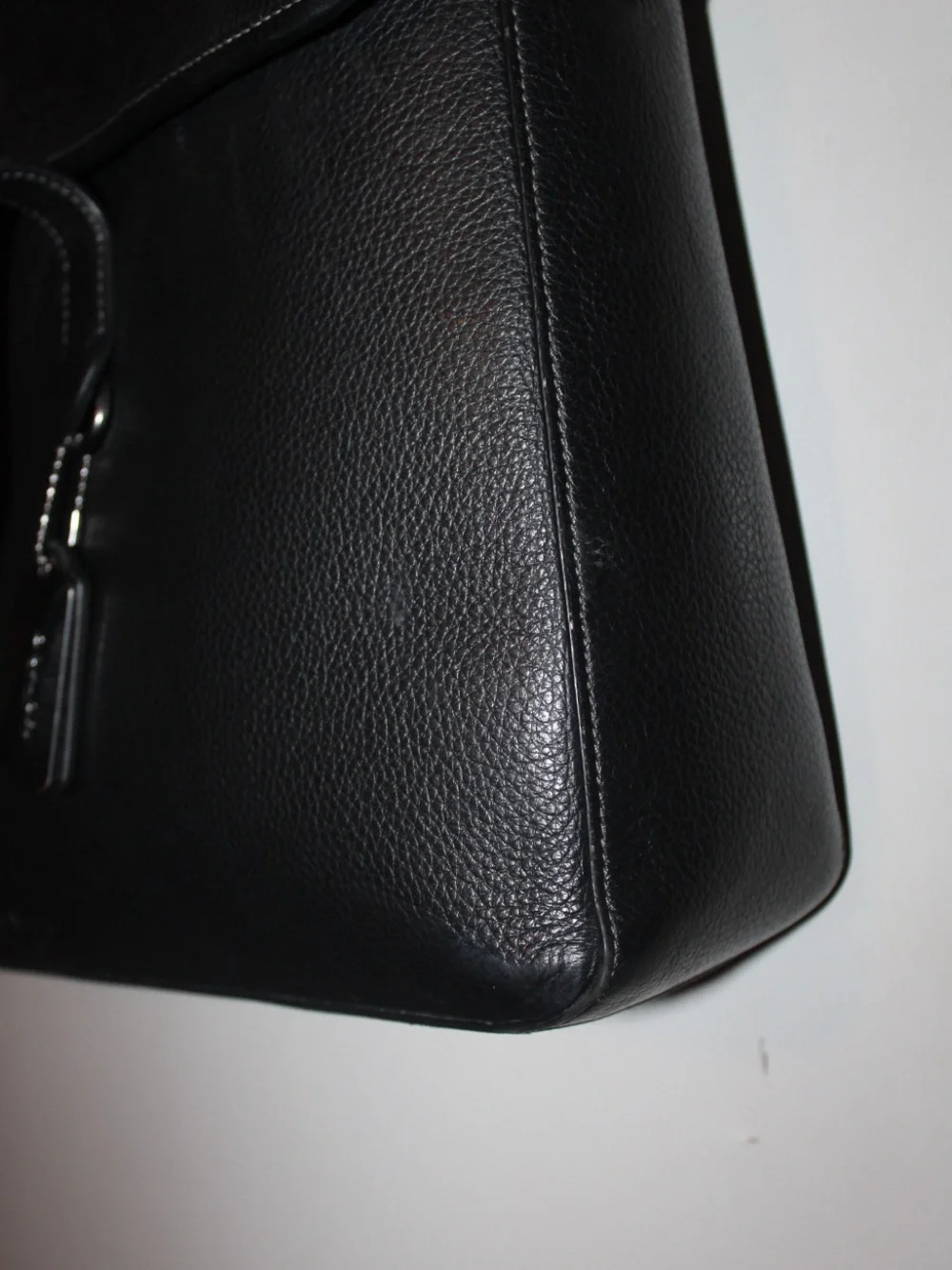 Coach Sullivan Portfolio Brief C9875 Black Pebbled Leather Messenger Laptop Bag